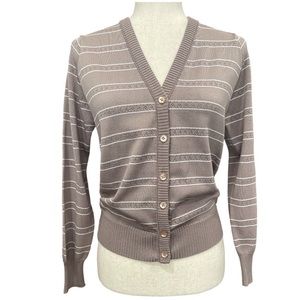 Givenchy Sport V-Neck Button Up Striped Cardigan S